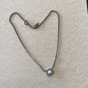 Pianegonda sterling silver and pearl toggle necklace